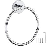 (As show, One size) Towel Rack, Chrome Towel Ring, 304 Stainless Steel Wall Mounted Towel Ring, Round Towel Rack for Bathroom, Kitchen, Brushed Finish