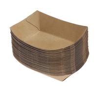 (As show, One size) Toyvian 50PCS Ship Shape Take Out Containers Easy Fold Box Kraft Paper Box Lunch Salad Carton for Party