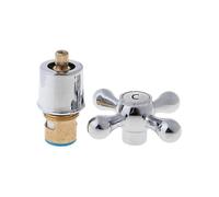 (As show, One size) Traditional Decor Cross Handle Bathroom Faucet Trim Valve Sink Tap Hardware