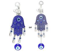 (As show, One size) Turkish Blue for Evil Eye Amulets Hand Wall for Protection Hanging Lucky Pendant Wind Chimes Garden Home Decorations Orn