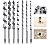 (As show, One size) Twist Wood Drill Bit, 7 PCS Wood Drill Bits Set Carbon Steel Spiral Hole Cutter Woodworking Tool Kit, Tool with Diameter 6mm/8mm/10mm/12mm/14mm/16mm/1
