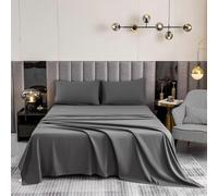 (As show, One size) Ultra Soft Sheets-16 Deep Pocket- 1800 Thread Count Percale Egyptian Microfiber Bed Sheets Wrinkle, Fade and Stain Resistant King Size Grey 4 Pieces