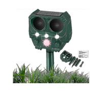(As show, One size) Ultrasonic Fox Repeller, Solar Powered and Waterproof Animal Deterrent, Flashlight and USB Rechargeable