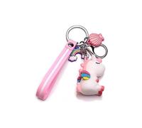 (As show, One size) Unicorn keychain gift (white), lucky silicone keychain, daughter, son, friend's keychain, colleague's cute keychain accessory