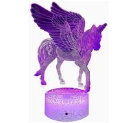 (As show, One size) Unicorn Night Light Girls Birthday Gift, 3D Novelty Unicorn Lamp 16 Colors Remote Control LED Night Lighting Lamp, Kids Girls Room Decor Lightin