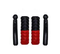 (As show, One size) Universal motorcycle handlebar shock-absorbing anti-skid rubber gloves (thick arrow hair [black and red] (latest), 1 pack)