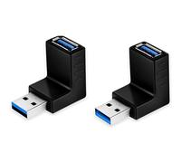 (As show, One size) USB 3.0 Angle Adapter, 90 Angle Adapter, Female USB Connector Extension Socket 2Pcs Coupler, Compatible with All USB Cables