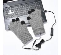 (As show, One size) USB Heated Gloves for Men and Women(Grey C), Winter Adjustable Temperature Heated Mitts Hand Warmer Washable Knitting Gloves for Indoor Outdoor Winter