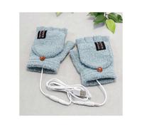 (As show, One size) USB Heated Gloves for Women and Men Winter Hand Mitten Warm Laptop Gloves (Green), Full and Half Heated Fingerless Heated Hand Warmers