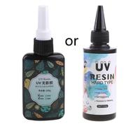 (As show, One size) UV Resin Crystal Clear Hard Ultraviolet Curing Epoxy Resin DIY Jewelry Making Art Nail Art Accessory Craft Decor 100g