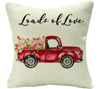 (As show, One size) Valentine's Day Linen Throw Pillow For Case Modern Decorative Sofa Cushion Cover Cushion Covers For Living Room