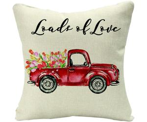 (As show, One size) Valentine's Day Linen Throw Pillow For Case Modern Decorative Sofa Cushion Cover Cushion Covers For Living Room