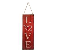 (As show, One size) Valentine's Day Love Hanging Drop Wood Hanging Creative Beautiful Hanging Decor for Bedroom livingroom Dining Room (Red)