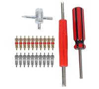 (As show, One size) Valve Core Tool Set 20Pcs Valve Cores, 4-Way Valve Tool, Dual Single Head Valve Core Remover, Tire R