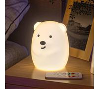 (As show, One size) Veilleuse Enfant Veilleuse Ours LED Lampe Chambre 9 Couleurs Veilleuse Bb Multicolore Rechargeable USB Veilleuse Lgre avec Tlcommande Cadeau pour Enfa