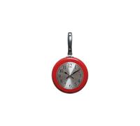 (As show, One size) Wall Clock, 10 Inch Metal Frying Pan Kitchen Wall Clock Home Decor - Unique Kitchen Themed Wall Clock with Screwdriver (Red)
