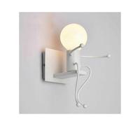 (As show, One size) Wall Sconce Light Industrial Creative Lamps Indoor Retro Iron Art Deco E27 Base for Bar, Bedroom, Kitchen, Restaurant, Cafe, Corridor,White