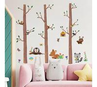 (As show, One size) Wall Stickers Forest Animals Tree Wall Sticker for Kids Rooms Tv Background Sofa Decor Wall Decal Poster Mural