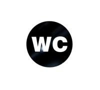 (As show, One size) Wc Toilet Circle Acrylic Door Sign12*12cm black