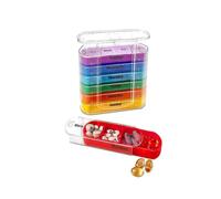 (As show, One size) Weekly Pill Dispenser, Twice a Day, 1 Dispenser with AM/PM Storage Compartments