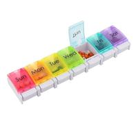 (As show, One size) Weekly Pill Organizer Arthritis Friendly 7 Day Pill Box Container Vitamin Holder Case with Spring Open Design Large Compartment to Hold Vitamins, Fish