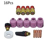 (As show, One size) Welding Torch Accessories Kit TIG Welding Torches Stubby Gas Lens Collets Alumina Nozzles Back Cap Kit for SR WP 17 18