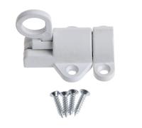 (As show, One size) Window Gate Security Pull Ring Spring Bounce Door Bolt Aluminum for Latch Lock f White