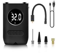 (As show, One size) Wireless Car Tire Inflator, Mini Portable Air Compressor Battery Digital Display 12V Automatic with LED Light Electric Bike Pump