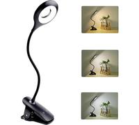 (As show, One size) Wireless Rechargeable LED Desk Lamp, Black 3 Colors, 3 Dimmable, Touch Bedside Lamp for Kids with Clip, Portable Reading Lamp with Clip for Reading in