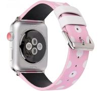 (As show, One size) Women Girls Cute Polka Dot Leather Band Compatible with Apple Watch Series 6/SE/5/4 40mm and Series 3/2/1 38mm - Pink with White, 42/44 mm