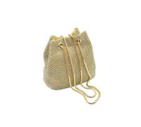 (As show, One size) Women Mini Bucket Bag Full of Rhinestone Shiny Small Shoulder Bags Ladies Evening Clutch Bag