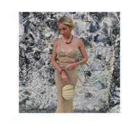 (As show, One size) Womens Sexy Knitted Cut Out Dress Spaghetti Strap V Neck Backless Long Maxi Dress Club Party Y4K Streetwear L Khaki