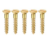 (As show, One size) Wood Screws M2 x 12mm Slotted Flat Head Brass Self Tapping Screws 100 Pcs