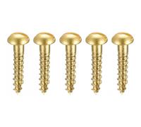 (As show, One size) Wood Screws M3 x 16mm Slotted Round Head Brass Self Tapping Screws 100 Pcs