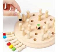 (As show, One size) Wooden Color Memory Chess Stick Children Matchstick Memory Game Intelligent Logic Game Kids Brain Teaser Game Family Party Interactive Fun Game Board