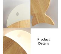 (As show, One size) Wooden Small Fish Wall Light, Children's Bedroom Wall Light, Log Decorative Lighting Wall Sconces, Modern LED Wall Lights6000K