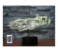 (As show, One size) XYC 3D Automobile Race Remote Control 16 Color Night Lights Illusion Acrylic LED Table Bedside Lamp Children Bedroom Desk Decor Birthday Gifts Toy