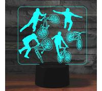 (As show, One size) XYC 3D Bike Bicycle Night Light Table Desk Optical Illusion Lamps 7 Color Changing Lights LED Table Lamp Xmas Home Love Birthday Children Kids Gift