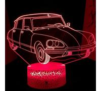 (As show, One size) XYC 3D Car Night Light Table Desk Optical Illusion Lamps 7 Color Changing Lights LED Table Lamp Xmas Home Love Birthday Children Kids Decor Toy Gift