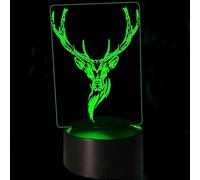 (As show, One size) XYC 3D Deer Night Light Table Desk Optical Illusion Lamps 7 Color Changing Lights LED Table Lamp Xmas Home Love Birthday Children Kids Decor Toy Gift
