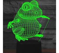 (As show, One size) XYC 3D Frog Night Light Lamp Illusion Animal Night Light 7 Color Changing Touch Switch Table Desk Decoration Lamps Gift with Acrylic Flat ABS Base