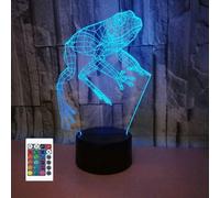 (As show, One size) XYC 3D Frog Remote Control 16 Color Night Lights Illusion Acrylic LED Table Bedside Lamp Children Bedroom Desk Decor Birthday Gifts Toy for Kids
