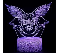 (As show, One size) XYC 3D Illusion Lamp Wings 3D Table Lamp Children Kids Birthday Gift Creative Light Gift Stereo Vision Colorful NightlightBlack Base: Colorful Touch
