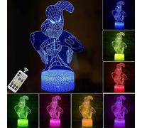 (As show, One size) XYC 3D Illusion LED Lamp Superhero 3D Night Light for Kids 16 Colors Changing Touch & Remote Control Decor Lamp for Boys Girls Christmas Gifts
