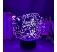 (As show, One size) XYC 3D Led Night Light Lamp Genshin Impact Hu Tao Acrylic Led Lamp Game