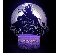 (As show, One size) XYC 3D Optical Illusion Unicorn Lamp Led Night Light for Girls 16 Colors Changing Table Lamps Unicorn Gifts Birthday Christmas