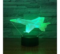 (As show, One size) XYC 3D Plane Airplane Night Light Lamp Illusion Led 7 Color Changing Touch Switch Table Desk Decoration Lamps Acrylic Flat ABS Base USB Cable Toy (Bus