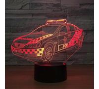 (As show, One size) XYC 3D Police Visual Led Home Decor Gradients Modelling Desk Lamp for Kid Touch Button Car Night Light Baby Sleep USB Lighting Gifts