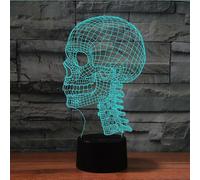 (As show, One size) XYC 3D Skull Night Light Decor Table Desk Optical Illusion Lamps 7 Color Changing Lights LED Table Lamp Xmas Home Love Birthday Children Kids Decor Gi