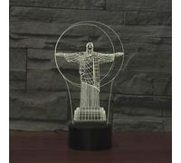 (As show, One size) XYC 3D Statue of Jesus Optical Illusion Night Light, LED Table Desk Lamps,7 Colors Change with Touch Control USB Charge for Home Room Decor for Kids A
